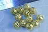 24pc VINTAGE STYLE 14mm SOLID RAW BRASS FILIGREE BEAD LOT FB14-24